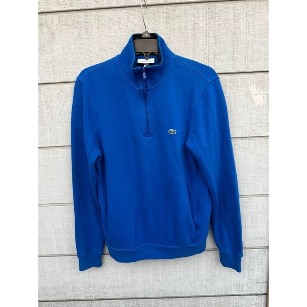 Men’s Lacoste Royal Blue Quarter-Zip Pullover sweatshirt size medium